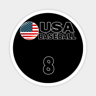 USA Baseball Number 8 T-shirt Design Magnet